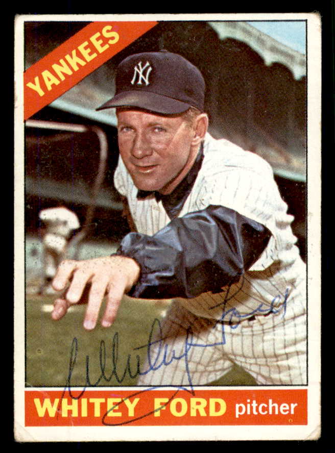 1966 Topps #160 Whitey Ford Yankees Signed Autographed