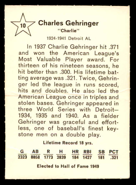 1961 Golden Press #010 Charles Gehringer Tigers Signed Autographed