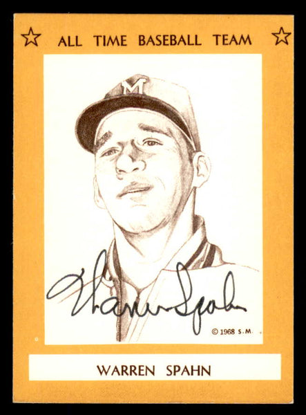 1968 Sports Memorabilia #004 Warren Spahn Signed Autographed