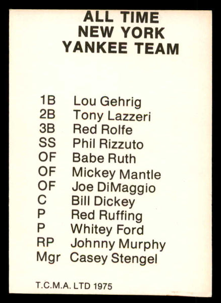 1975 TCMA Phil Rizzuto Yankees Signed Autographed