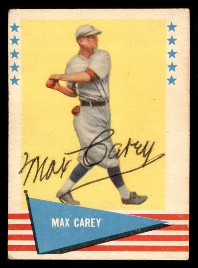 1961 Fleer #012 Max Carey Pirates Signed Autographed
