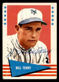 1961 Fleer #142 Bill Terry Giants Signed Autographed