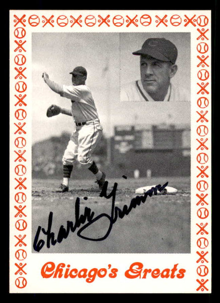 1976 Chicago Greats Charlie Grimm Cubs Signed Autographed