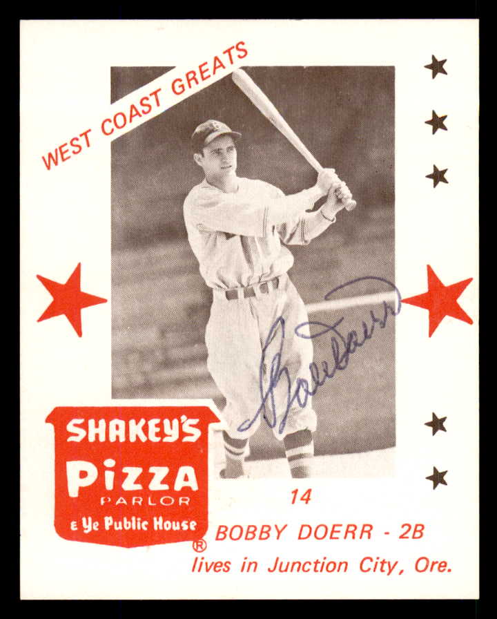 1975 Shakey's #014 Bobby Doerr Red Sox Signed Autographed