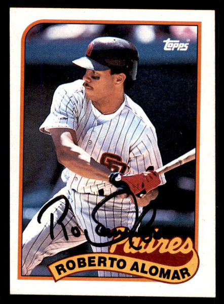1989 Topps #206 Roberto Alomar Padres Signed Autographed