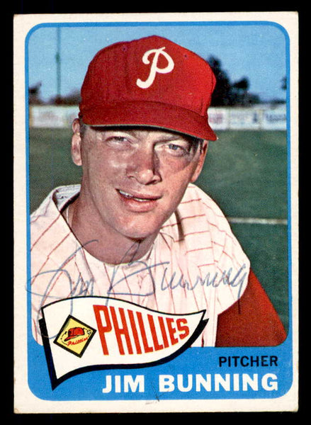1965 Topps #020 Jim Bunning Phillies Signed Autographed