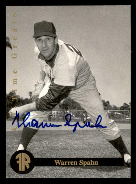 1996 Front Row #001 Warren Spahn Braves Signed Autographed