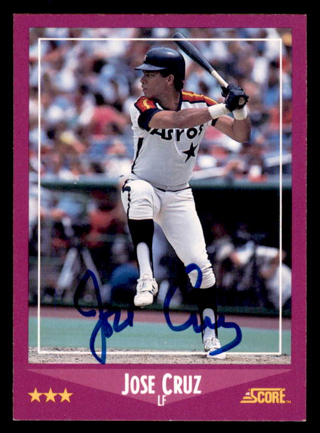 1988 Score #028 Jose Cruz Astros Signed Autographed