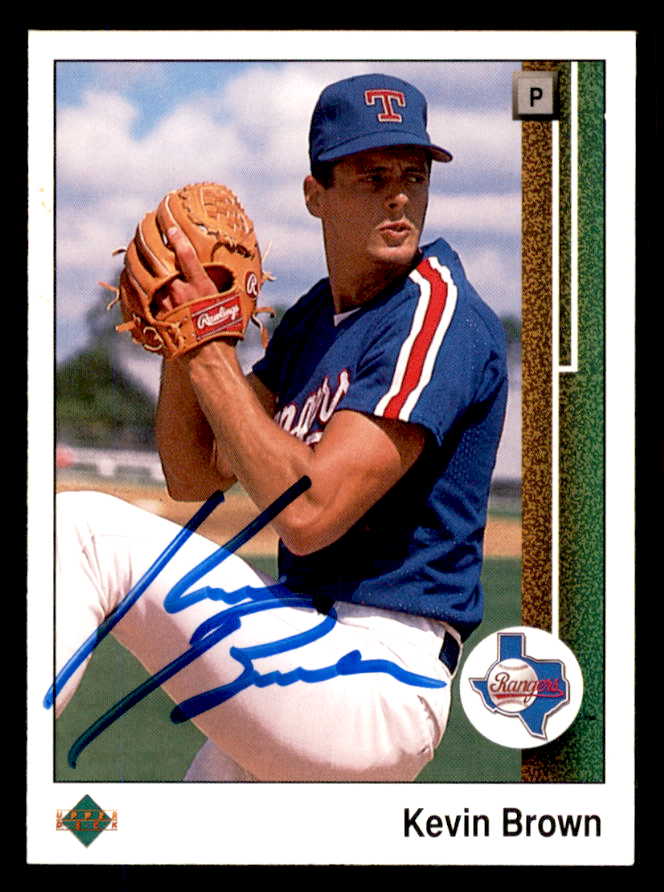 1989 Upper Deck #752 Kevin Brown Rangers Signed Autographed