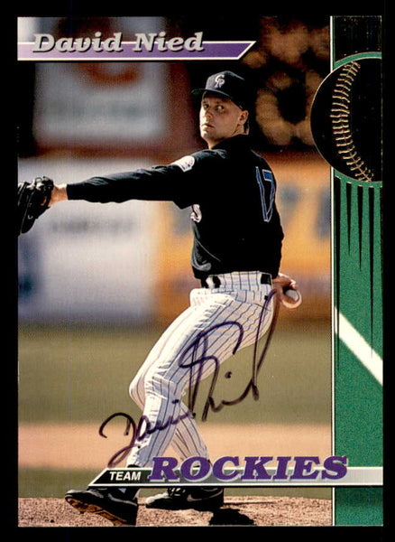 1993 Stadium Club #001 David Nied Rockies Signed Autographed