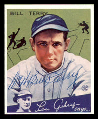 1934 Goudey Reprint #021 Bill Terry Giants Signed Autographed