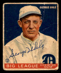 1933 Goudey #100 George Uhle Tigers Signed Autographed