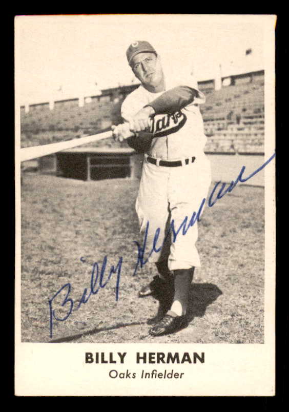 1950 Remar Billy Herman Oaks Signed Autographed