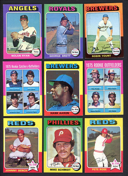 1975 Topps Baseball Complete Set EX+/EX-MT Brett Aaron Yount 546522