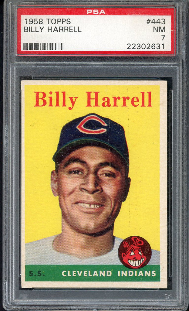 1958 Topps Baseball #443 Billy Harrell Indians PSA 7 NM 546547