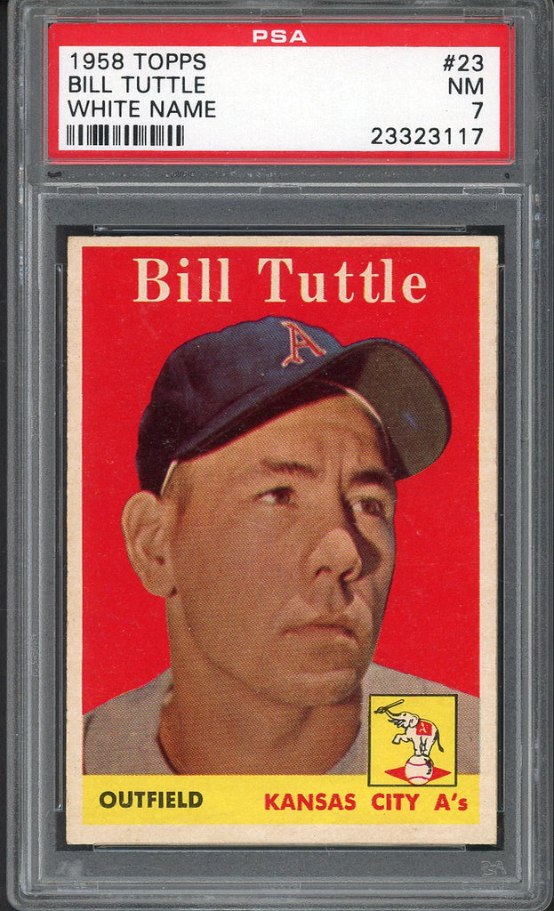1958 Topps Baseball #023 Bill Tuttle A's PSA 7 NM 546551