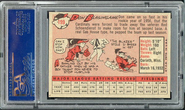 1958 Topps Baseball #199 Don Blasingame Cardinals PSA 7 NM 546557