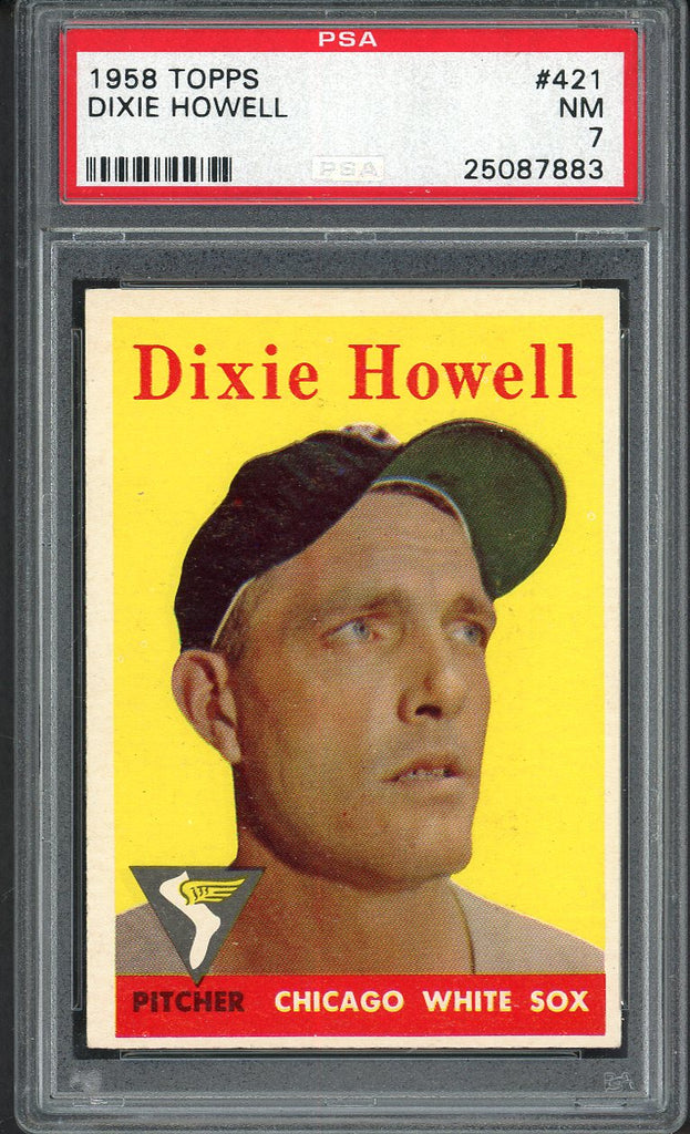 1958 Topps Baseball #421 Dixie Howell White Sox PSA 7 NM 546560