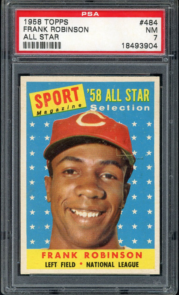 1958 Topps Baseball #484 Frank Robinson A.S. Reds PSA 7 NM 546563