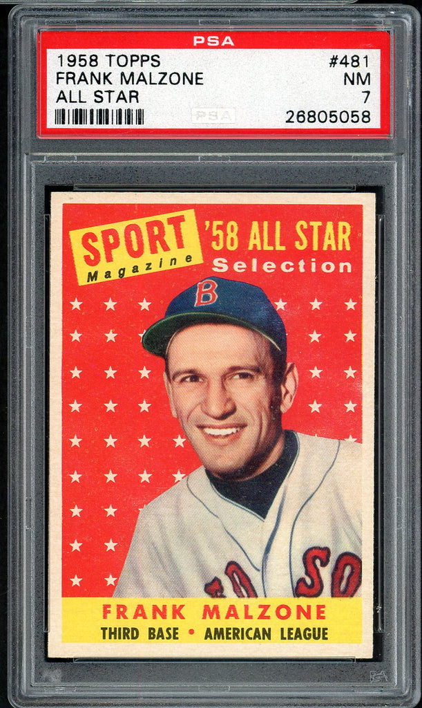 1958 Topps Baseball #481 Frank Malzone A.S. Red Sox PSA 7 NM 546566