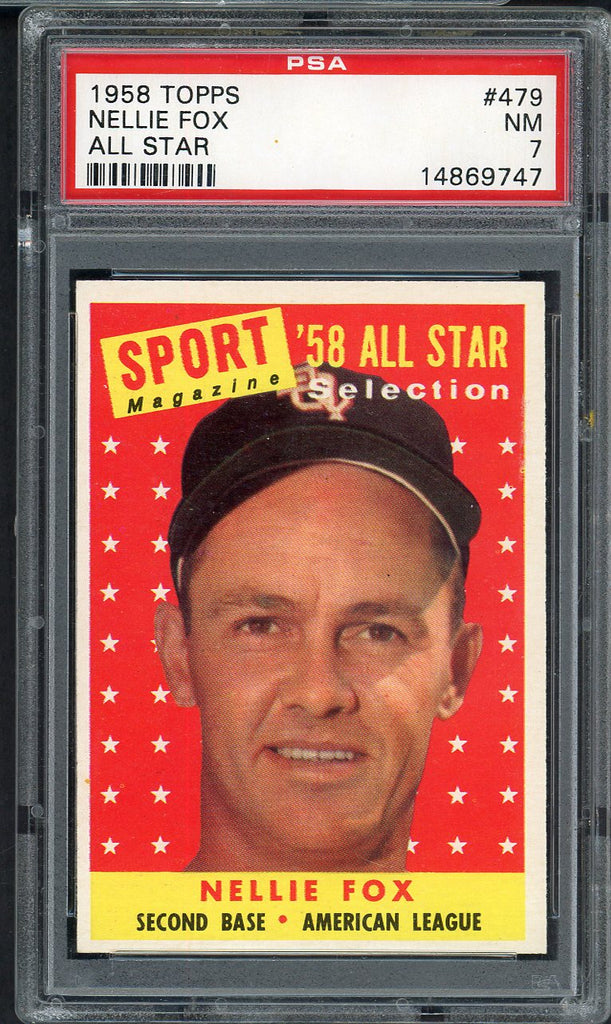 1958 Topps Baseball #479 Nellie Fox A.S. White Sox PSA 7 NM 546570