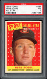 1958 Topps Baseball #495 Herb Score A.S. Indians PSA 7 NM 546581