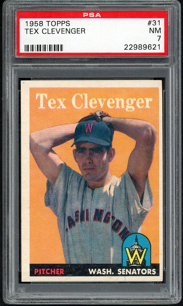 1958 Topps Baseball #031 Tex Clevenger Senators PSA 7 NM 546602