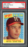 1958 Topps Baseball #480 Eddie Mathews A.S. Braves PSA 7 NM 546605