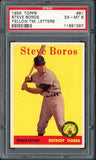 1958 Topps Baseball #081 Steve Boros Tigers PSA 6 EX-MT Yellow Letter 546633