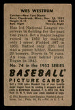1952 Bowman Baseball #074 Wes Westrum Giants VG-EX 546731