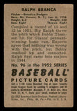 1952 Bowman Baseball #096 Ralph Branca Dodgers VG-EX 546733