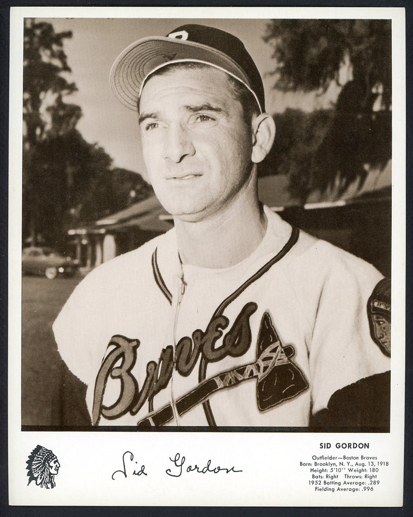 1953 Dixie Lid Premium Sid Gordon Braves EX-MT 546766