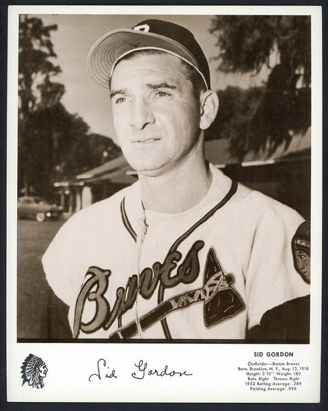 1953 Dixie Lid Premium Sid Gordon Braves EX-MT 546766