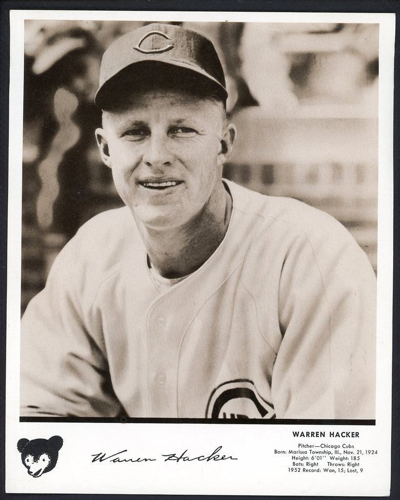 1953 Dixie Lid Premium Warren Hacker Cubs VG-EX 546767