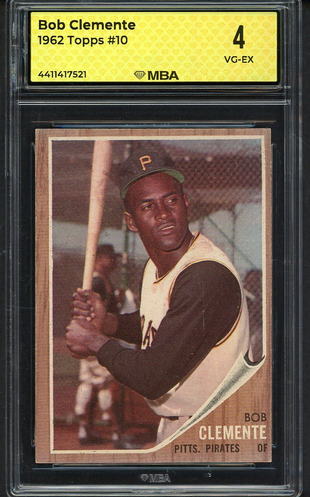 1962 Topps Baseball #010 Roberto Clemente Pirates MBA 4 VG-EX 546789