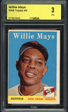 1958 Topps Baseball #005 Willie Mays Giants MBA 3 VG 546794