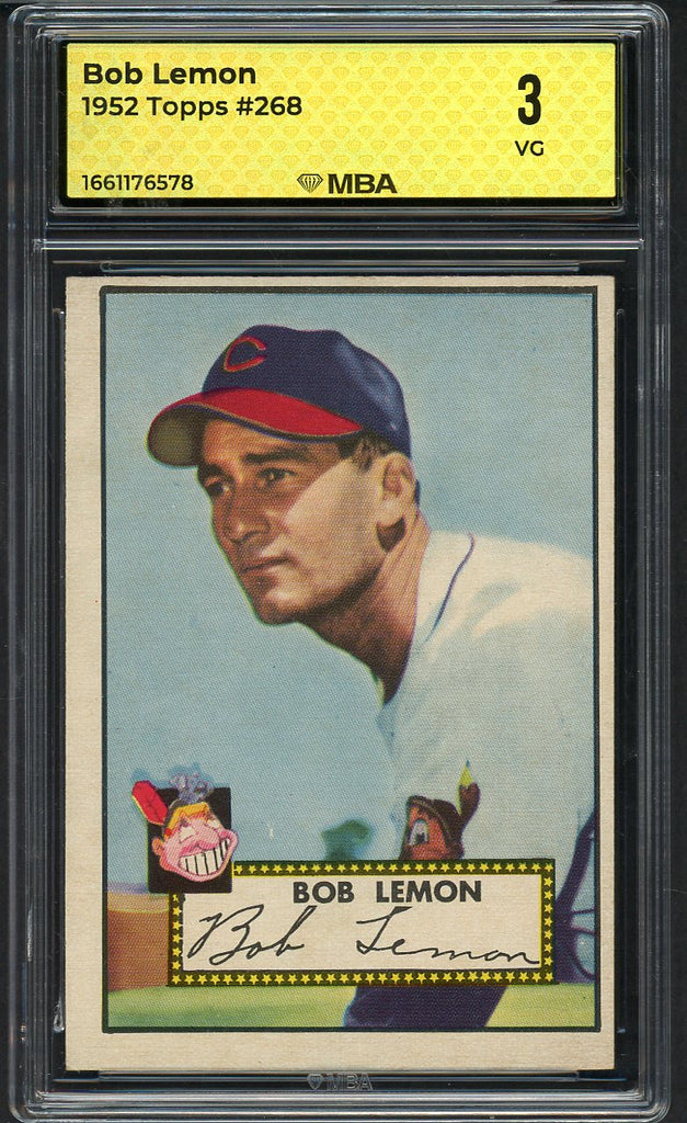 1952 Topps Baseball #268 Bob Lemon Indians MBA 3 VG 546798