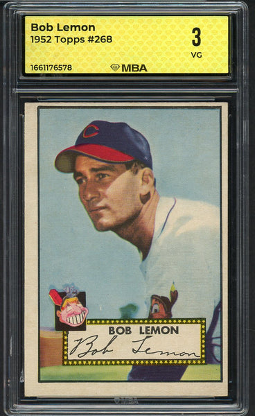1952 Topps Baseball #268 Bob Lemon Indians MBA 3 VG 546798