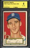 1952 Topps Baseball #033 Warren Spahn Braves MBA 4 VG-EX Red 546800