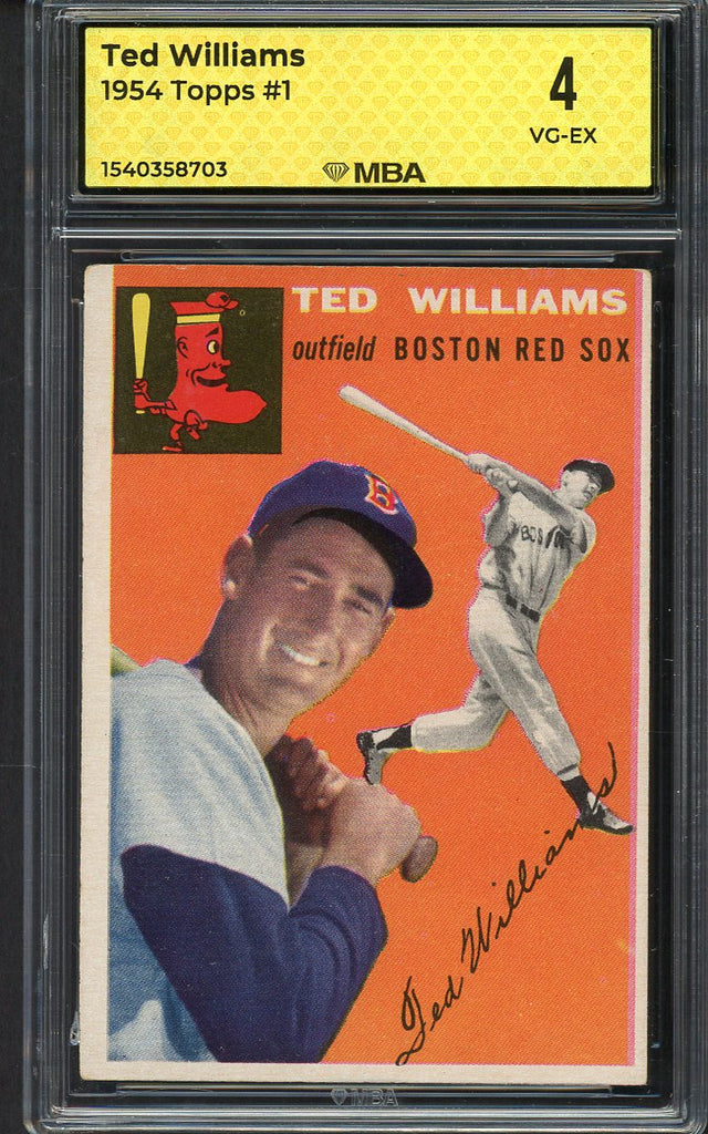 1954 Topps Baseball #001 Ted Williams Red Sox MBA 4 VG-EX 546804