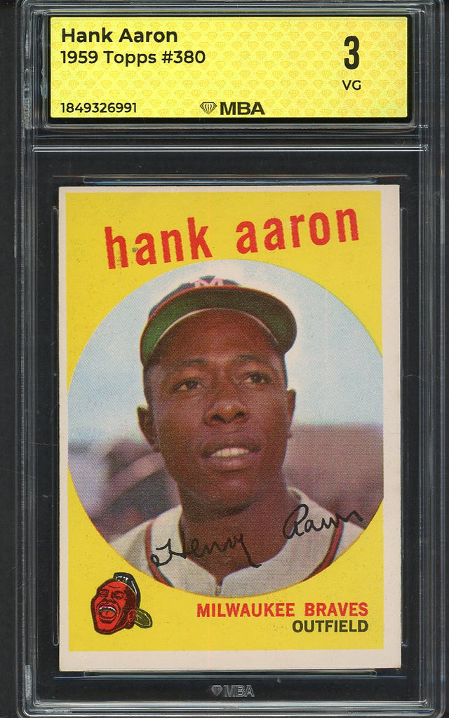 1959 Topps Baseball #380 Hank Aaron Braves MBA 3 VG 546809