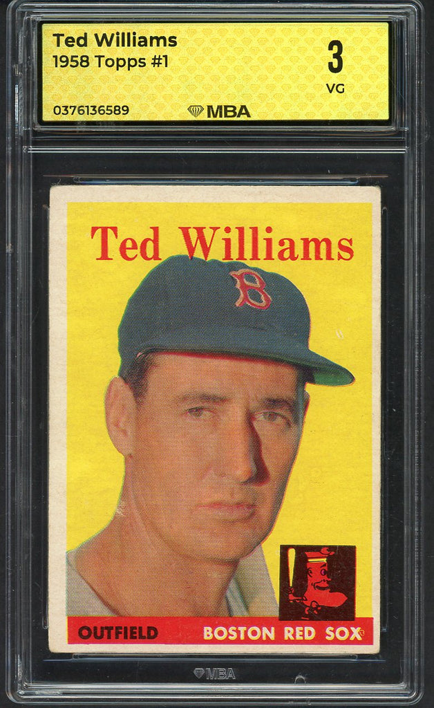 1958 Topps Baseball #001 Ted Williams Red Sox MBA 3 VG 546810