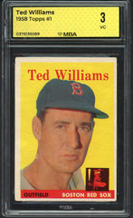 1958 Topps Baseball #001 Ted Williams Red Sox MBA 3 VG 546810
