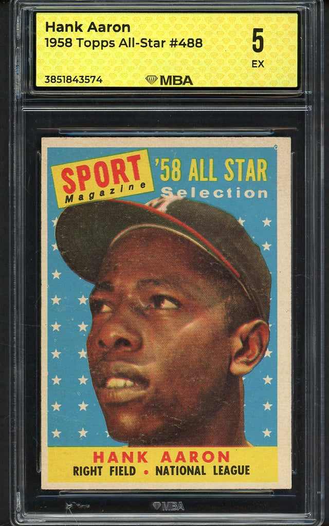 1958 Topps Baseball #488 Hank Aaron A.S. Braves MBA 5 EX 546817