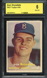 1957 Topps Baseball #018 Don Drysdale Dodgers MBA 6 EX-MT 546823
