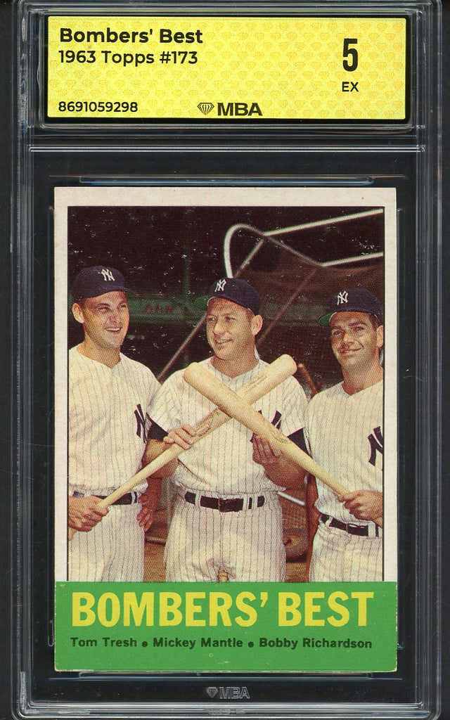 1963 Topps Baseball #173 Mickey Mantle Bobby Richardson MBA 5 EX 546825