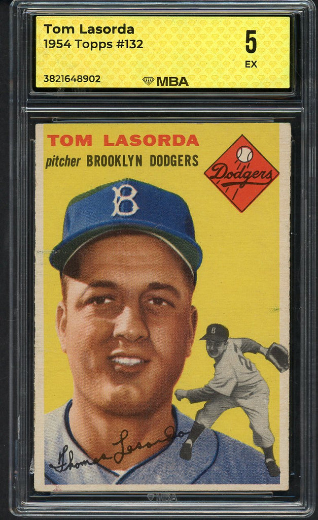 1954 Topps Baseball #132 Tom Lasorda Dodgers MBA 5 EX 546826