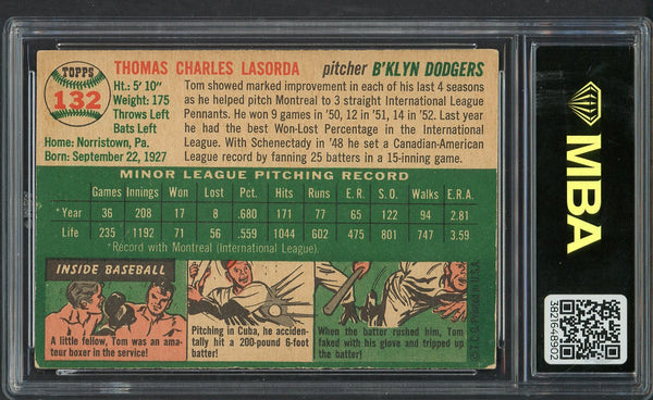 1954 Topps Baseball #132 Tom Lasorda Dodgers MBA 5 EX 546826