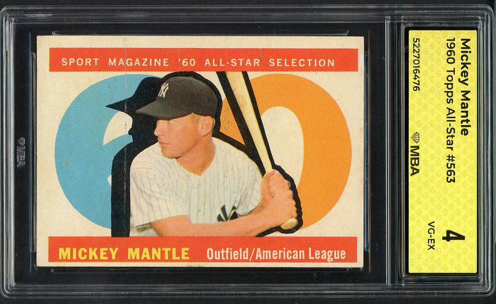 1960 Topps Baseball #563 Mickey Mantle A.S. Yankees MBA 4 VG-EX 546830