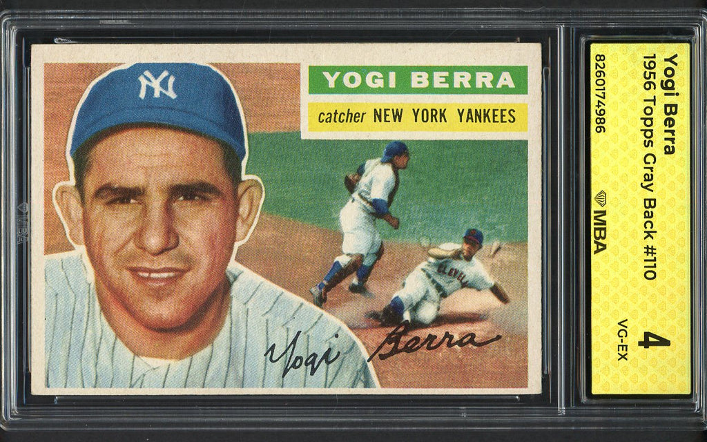 1956 Topps Baseball #110 Yogi Berra Yankees MBA 4 VG-EX Gray 546841